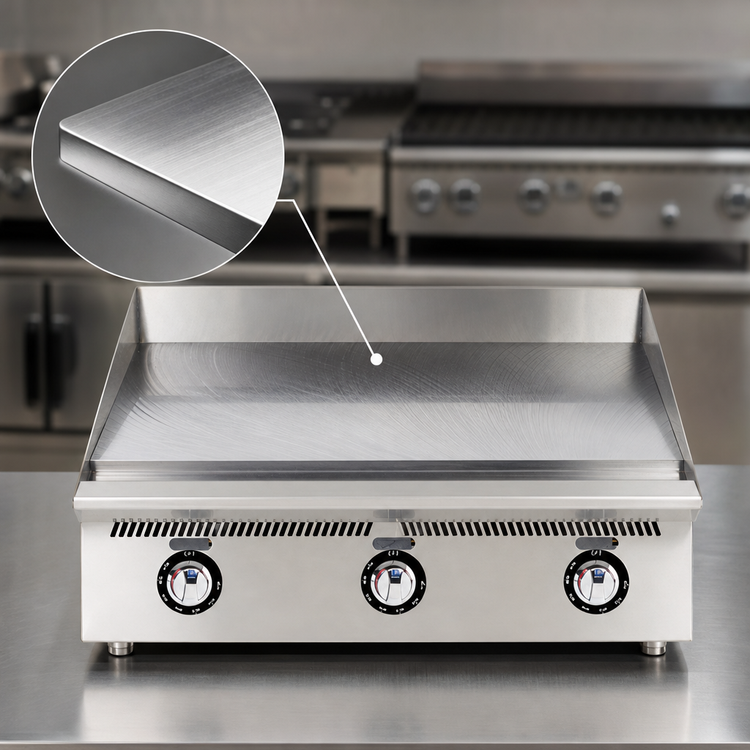 Product image #3 for Ultra-Max 36-Inch Countertop Gas Griddle with Manual Controls and Polished Steel Plate