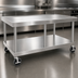 Thumbnail image #3 for Wolf 73-Inch x 30-Inch x 24-Inch Stainless Steel Equipment Stand with Marine Edge, Undershelf and Casters