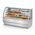 Thumbnail image #4 for True 77-1/4 Inch Curved Glass, Glass-End Dry Pastry Display Merchandiser, Stainless Steel Floor Model