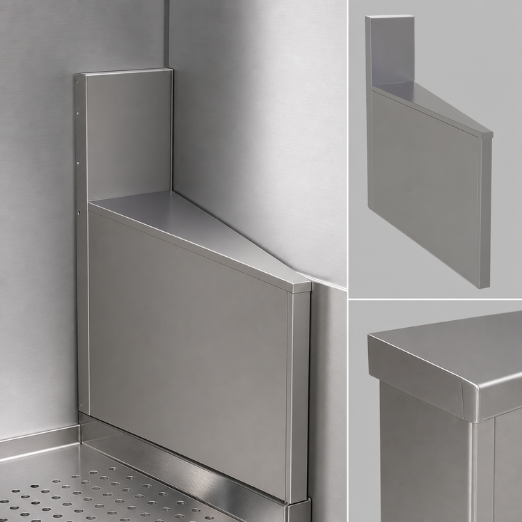 Product image #3 for Glastender Underbar Inside Wedge Corner Drainboard, 24-Inch Deep, 10° Angle, Stainless Steel