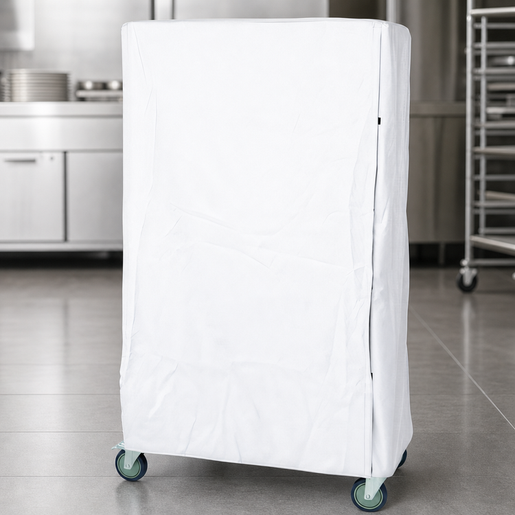 Product image #3 for Wire Cart Cover for 24 x 48 x 74 Inch Wire Carts, 400 Denier White Nylon, Velcro Flap