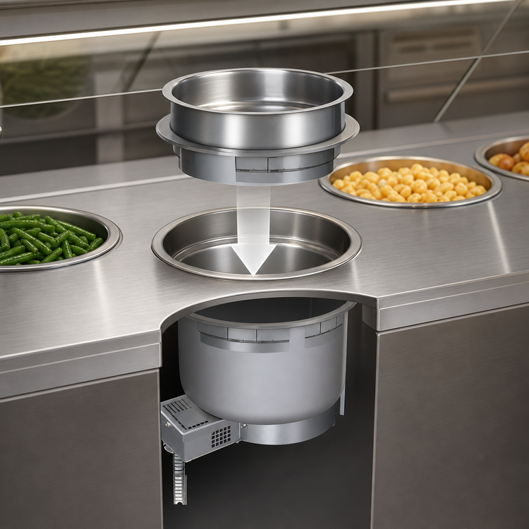 Product image #3 for Hatco Round Drop-In Heated Well, 7 Qt, Non-Insulated, Top-Mounted