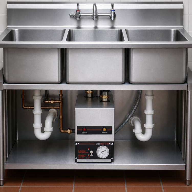 Product image #3 for Hatco Quick Ship Electric Undersink Sanitizing Sink Heater for 19-21 Inch Square Sinks, 6 kW, 208V, Single Phase