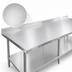 Thumbnail image #3 for Sapphire 120-Inch x 30-Inch Stainless Steel Work Table with 5-Inch Backsplash and Undershelf