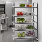 Thumbnail image #3 for Cambro Camshelving® Elements EXA212464V5480 5-Tier Vented Add-On Shelving Unit, 24"W x 21"D x 64"H, Speckled Gray