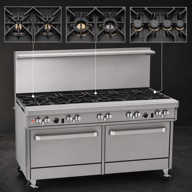 Product image #3 for Southbend Ultimate 60-Inch Gas Restaurant Range with 2 Standard Ovens and 9 Open Burners