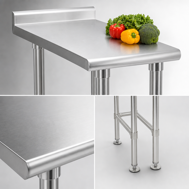 Product image #3 for Eagle Deluxe Series 15 Inch x 30 Inch Stainless Steel Filler Table with Rear Upturn