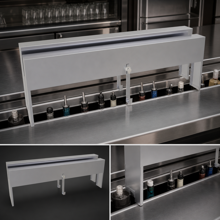 Product image #3 for Glastender Double Speed Rail Locking Cover, 40-Inch Wide, Stainless Steel