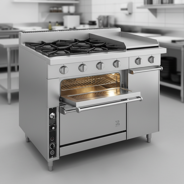 Product image #2 for Titan JTRH-236C Heavy Duty 36 Inch Gas Range with Stacked Standard and Convection Ovens