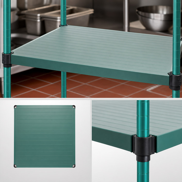 Product image #3 for Eagle Group QuadPlus 24-Inch x 24-Inch Solid Green Polymer Shelf Mat with Wire Quad-Adjust Frame