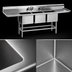 Thumbnail image #3 for Eagle Spec-Master FN Series Coved Corner Three-Compartment Sink with Right-Hand 24-Inch Drainboard, 79-1/2-Inch Wide