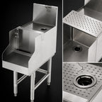 Thumbnail image #3 for Eagle Group Spec-Bar BDBS12-24 Freestanding Underbar Blender Station with Recessed Step, 12" x 24" Drainboard, Stainless Steel