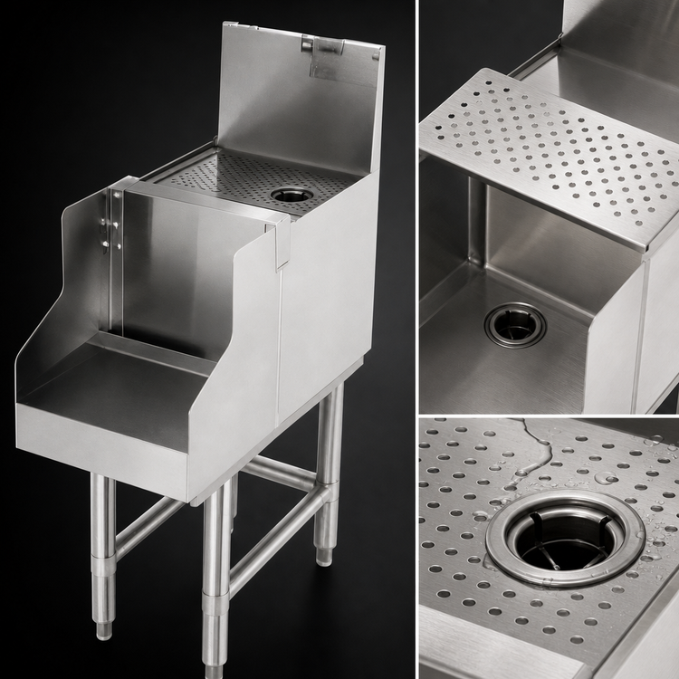Product image #3 for Eagle Group Spec-Bar Underbar Freestanding Blender Station with 12" x 24" Drainboard Top