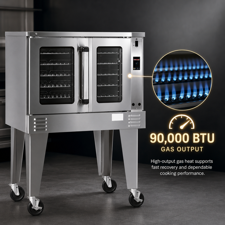 Product image #3 for Southbend Platinum Single-Deck Gas Convection Oven, Bakery Depth, Touch Controls, Dependent Doors, 90,000 BTU