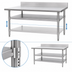 Thumbnail image #3 for 132-Inch x 24-Inch Adjustable 18-Gauge 304 Stainless Steel Work Table Undershelf
