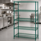 Thumbnail image #3 for Quantum WR54-1472P-5 Wire Shelving Starter Unit, 72"W x 14"D x 54"H, 5 Shelves, Green Epoxy Finish