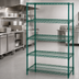 Thumbnail image #3 for Quantum 72-Inch Wide Wire Shelving Starter Kit, 14-Inch Deep x 54-Inch High, 5 Shelves, Green Epoxy Antimicrobial