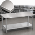 Thumbnail image #3 for Duke 48 Inch x 36 Inch Stainless Steel Top Work Table with Galvanized Undershelf and Posts
