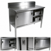 Thumbnail image #3 for John Boos 48-Inch Enclosed Work Table with Sliding Doors, 14-Gauge Stainless Steel Top and 5-Inch Backsplash