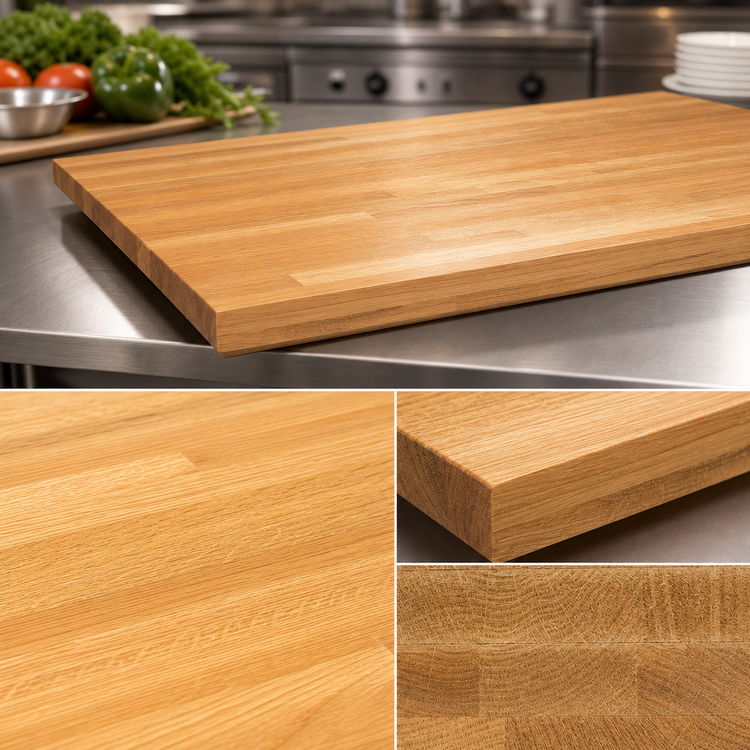 Product image #3 for John Boos Appalachian Red Oak Blended Rail Edge Grain Kitchen Countertop, 144 x 25 x 1-1/2 Inch