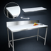 Thumbnail image #3 for John Boos 48 Inch x 24 Inch Reversible 3/4 Inch Poly Top Trimming Table with 6 Inch Backsplash