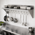 Thumbnail image #3 for Sapphire Manufacturing Wall-Mounted Stainless Steel Overshelf With Pot Rack, 72