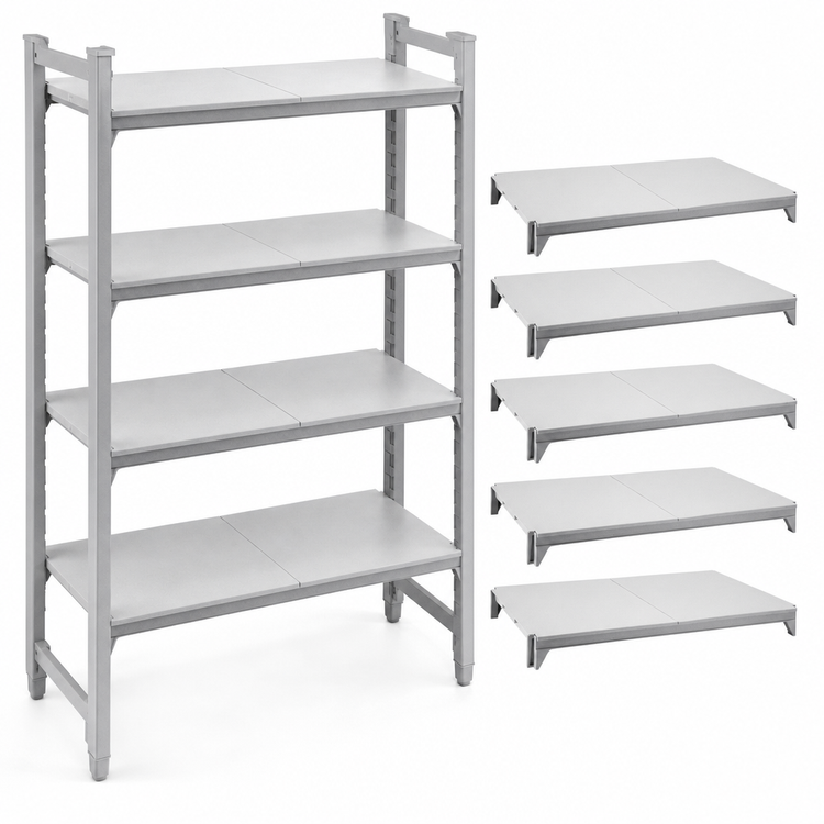 Product image #4 for Cambro Camshelving Premium 21-Inch x 60-Inch Solid Shelf Kit, Speckled Gray