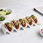 Thumbnail image #3 for American Metalcraft THMW5 5-Compartment White Melamine Taco Holder, Faux Slate Finish, Dishwasher Safe Case of 36