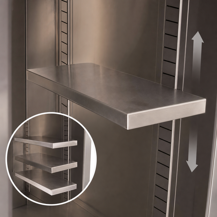 Product image #3 for BK Resources Adjustable Stainless Steel Shelf for BkwCH-1530 Wall Cabinet