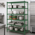Thumbnail image #3 for Steel Works Stainless Heavy Duty 5-Tier Freestanding Wire Shelving Unit, 24 x 60 Inches, Green Epoxy Coated