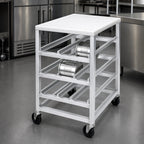 Thumbnail image #3 for Channel Manufacturing CSR-3MP Half-Size Mobile Aluminum Can Rack with Poly Top, 54 #10 Can Capacity
