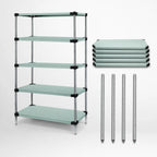 Thumbnail image #3 for Quantum WRS5-74-1848SS Stainless Steel Solid Shelving Starter Kit, 48"W x 18"D x 74"H, 5 Shelves