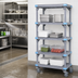 Thumbnail image #3 for Quantum Millenia 30-Inch W x 18-Inch D x 74-Inch H Mobile Polymer Starter Shelving Unit with 5 Shelves