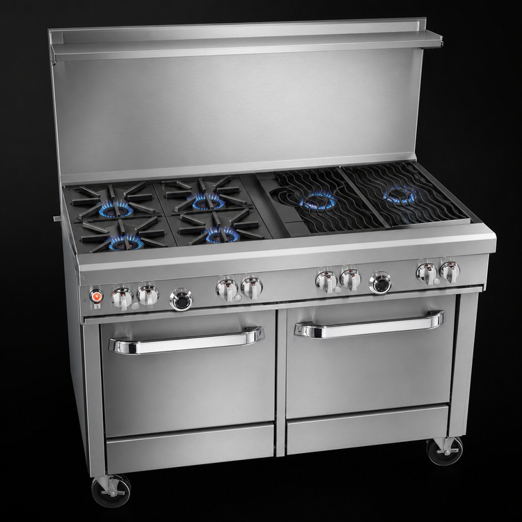 Product image #3 for Southbend Ultimate 48-Inch Gas Restaurant Range with 7 Top Burners, Convection Oven, and Cabinet Base