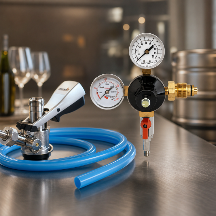 Product image #3 for Pro-Line 8-Keg Wine Tapping Kit with Dual Gauge Nitrogen Regulator
