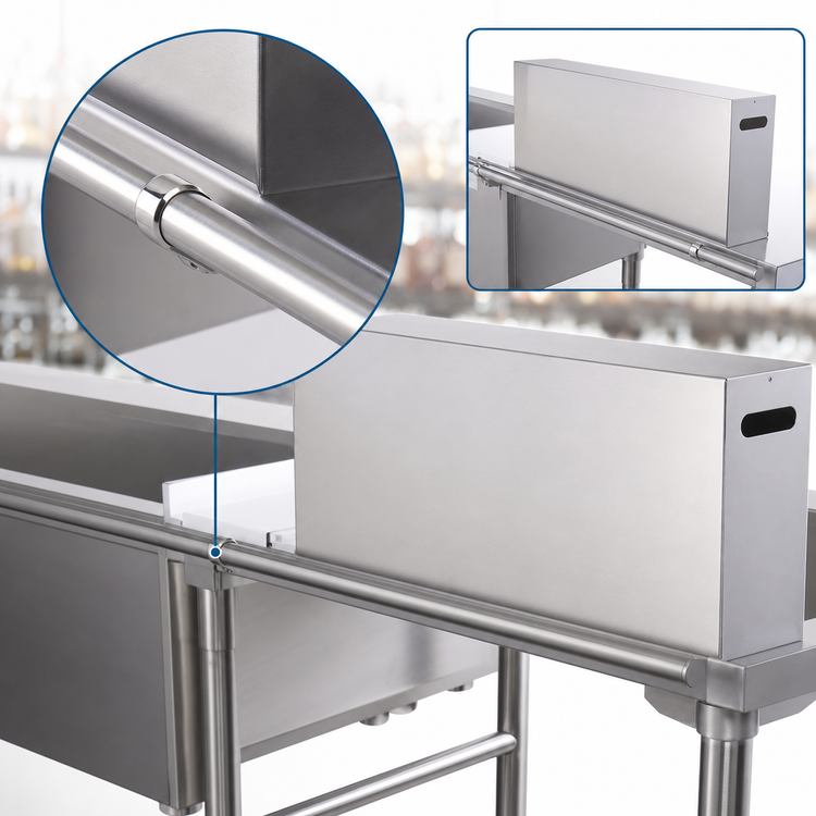 Product image #3 for John Boos 48-Inch Single Stainless Steel Speed Rail Locking Cover