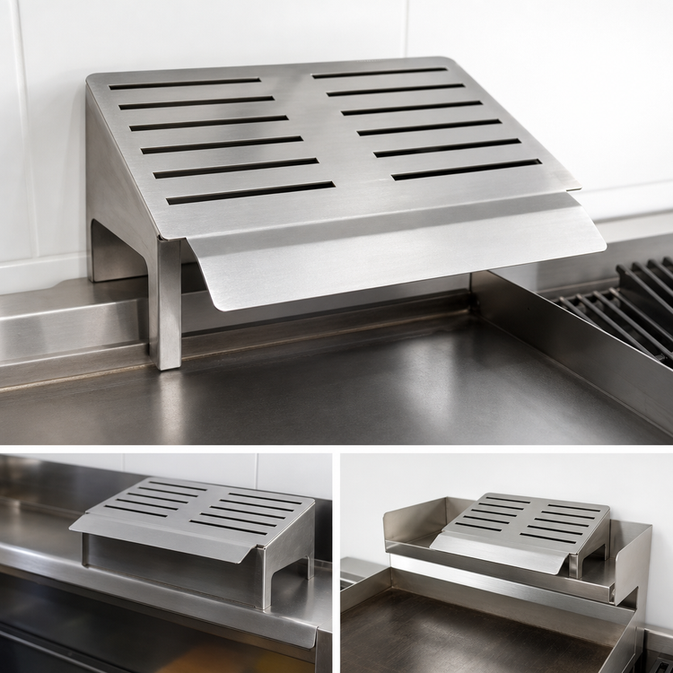 Product image #3 for BK Resources GrillCook Pro Large 18-Inch Stainless Steel Universal Upright Prep Shelf Stand