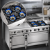 Thumbnail image #3 for Bistro 60-Inch Gas Restaurant Range with 4 Open Burners, 36-Inch Griddle, Standard Oven and Cabinet