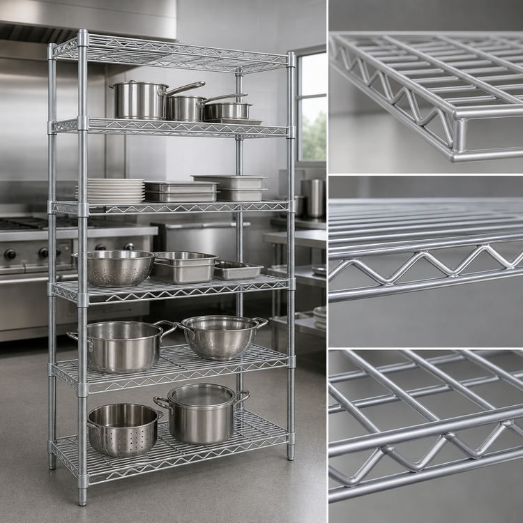 Product image #3 for EAGLEbrite 5-Tier Stationary Starter Wire Shelving Unit, 72 x 21 x 86 Inches, Zinc Finish