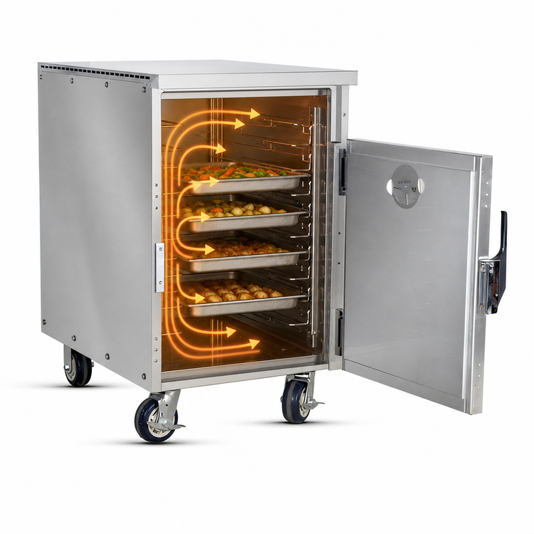 Product image #3 for FWE Half-Size Cook-Hold Mobile Cabinet with Low Air Circulation, 6 Sheet Pan Capacity