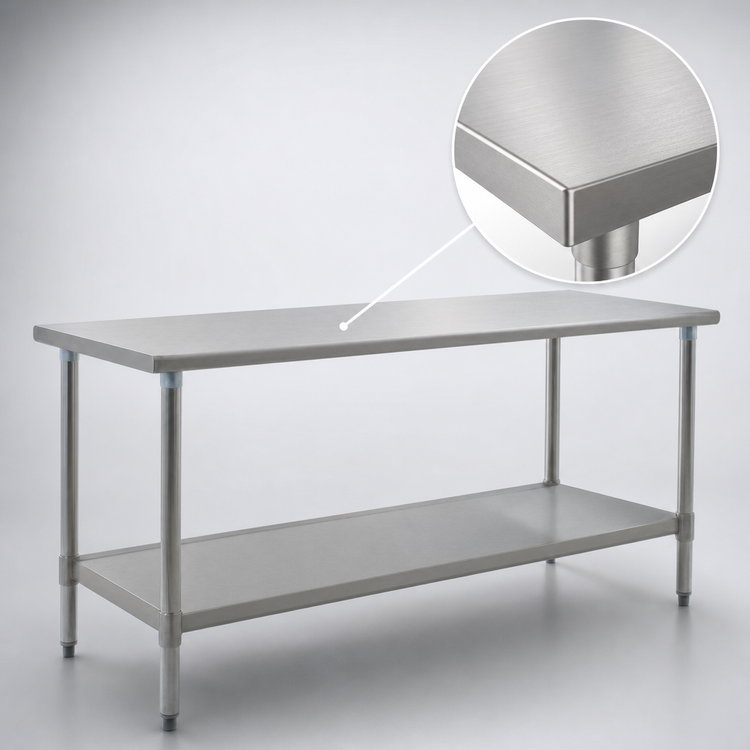 Product image #3 for Eagle Group Budget Series 60-Inch x 36-Inch Stainless Steel Work Table with Adjustable Undershelf