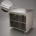 Thumbnail image #3 for Advance Tabco 60 Inch x 30 Inch Open Front Cabinet Base Work Table with Mid-Shelf and 14 Gauge 304 Stainless Steel Top
