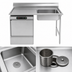 Thumbnail image #3 for Eagle Group UDT-5L-16/3 60-Inch Undercounter Soiled Dish Table with 304 Stainless Steel Top, Pre-Rinse Sink, and Left-Side Dishwasher Layout