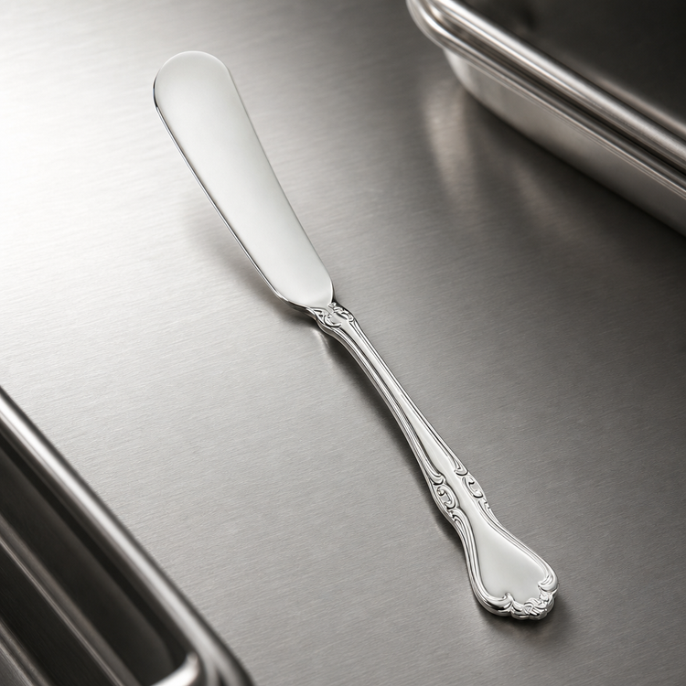 Product image #4 for Chantelle 6-3/4 Inch Butter Spreader, 18/8 Stainless Steel, Extra Heavy Weight, Mirror Finish