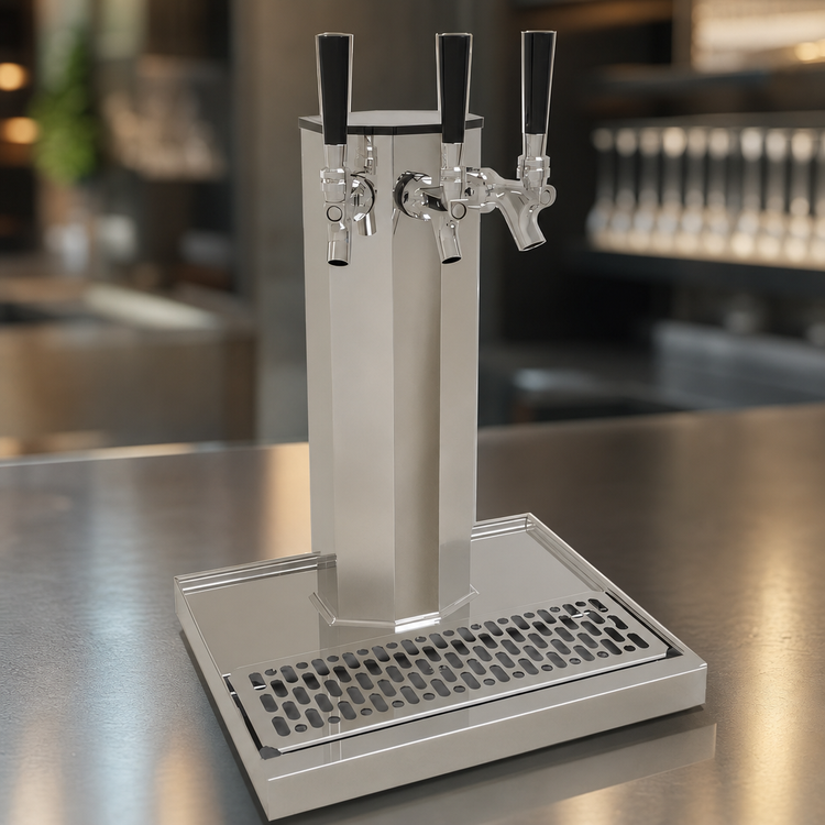 Product image #3 for Glastender 3-Faucet Countertop Air-Cooled Column Draft Dispensing Tower