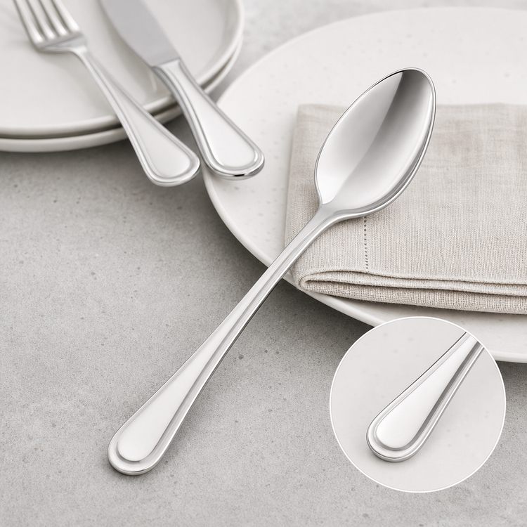 Product image #3 for Avalon Extra-Heavy Weight Table Serving Spoon, 8-1/8 Inch, 18/8 Stainless Steel, Mirror Finish