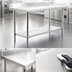 Thumbnail image #3 for Omcan 72-Inch Stainless Steel Work Table with 4-Inch Backsplash and Undershelf