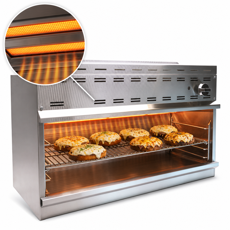 Product image #3 for Comstock-Castle 60-Inch Countertop Gas Cheesemelter with Infrared Burners and 3-Position Rack