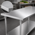 Thumbnail image #3 for John Boos Stallion 60 Inch x 36 Inch 14 Gauge Stainless Steel Top Work Table with Stallion Safety Edge, Galvanized Base, and Adjustable Undershelf