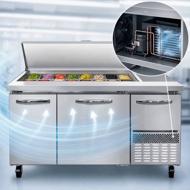 Product image #3 for Continental Refrigerator RA60N18M 60" Mighty Top Refrigerated Sandwich Prep Table with 18 Pans